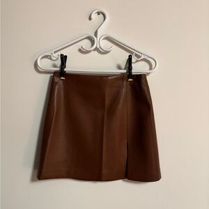 Sunday Best Brown Pleather Skirt